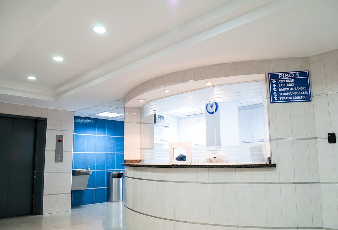 Modern clinic reception lobby