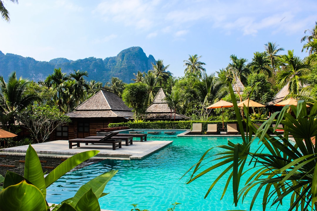 Tropical resort swimming pool
